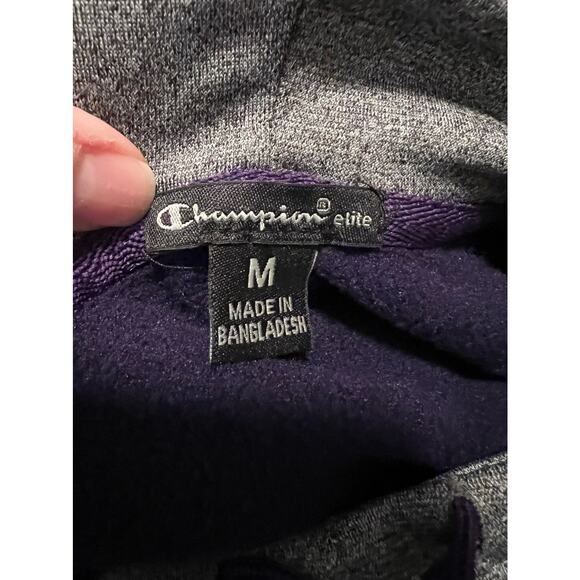 Champion Huskies Funnel Neck Hoodie Men’s Pullover Purple Gray Colorblock SZ M - Picture 11 of 11